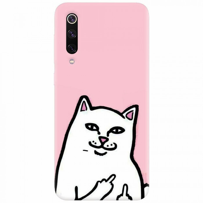 Husa silicon pentru Xiaomi Mi 9, White Cat
