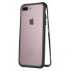 Husa iPhone 7 Plus / 8 Plus Magnetic Case 360 Negru, Protectie Sticla Aluminiu, Rezistenta Socuri