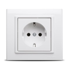 1. Priza Schuko ST Alb Ovivo Mina