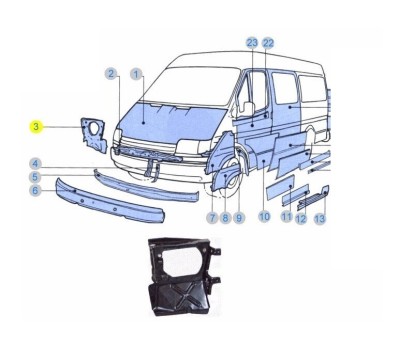 Suport fixare far Ford Transit (Ve64), 01.1991-09.1994, montare fata, dreapta, galvanizat, RapidAuto foto