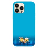 Husa compatibila cu Apple iPhone 15 Pro Max, Viceversa, model Minion party , Silicon, TPU, Transparent, Carcasa
