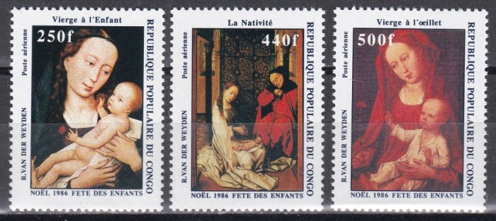 Congo 1986 - Crăciun - Tablouri de Rogier van der Weyden, PA, MNH