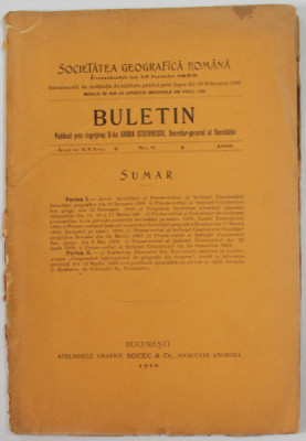 SOCIETATEA GEOGRAFICA ROMANA , BULETIN ANUL XXX , No. 2 , 1909 foto