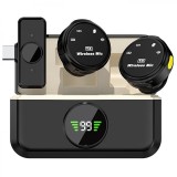 Set 2 Microfoane Lavaliera cu prindere magnetica, ATOMKIT&reg;, Tipe C, Tehnologie AI Reducerea Sunetului, Plug and Play, Dinamica vocala fidela, Adaptoar