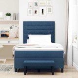 VidaXL Pat cu arcuri cu saltea albastru 120 x 190 cm țesătură 3343980