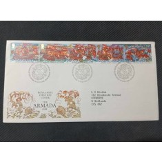 Anglia 1988 - 400 de ani de la Armada Spaniola, serie pe FDC