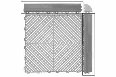 Margini Pardoseala Modulara Ventilata pentru Garaj Depozit Gri Deschis Performance AutoTuning foto
