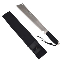 Maceta de vanatoare IdeallStore&reg;, Battle Knife, 49.5 cm, otel inoxidabil, argintiu, teaca inclusa