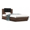 Cadru de pat cu tablie, stejar maro, 90x190 cm, lemn prelucrat