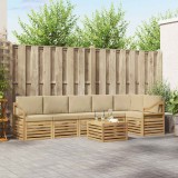vidaXL Set de canapele de exterior 7 pcs Alb și Bej 59 x 59 x 37 cm 3391973