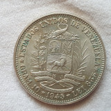 Moneda 2 bolivar 1945 Venezuela argint, America Centrala si de Sud