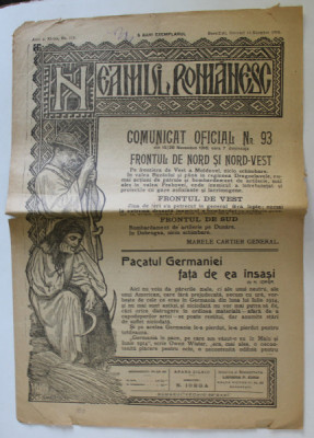 NEAMUL ROMANESC , ZIAR , NO. 114 , MIERCURI , 16 NOIEMBRIE , 1916 foto