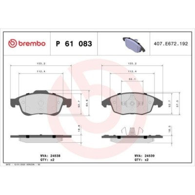 Placute frana Citroen Berlingo (M), Berlingo Box/Minivan (B9), Berlingo Multispace (B9), C4 Grand Picasso 1 (Ua), C4 2 (Nc), C4 Sedan (Nc), DS 4 (Nx) foto