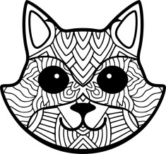 Sticker decorativ, Mandala, Pisica, Negru, 64 cm, 7424ST foto