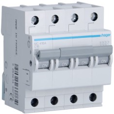 Siguranta automata 16A 4P Curba C 6ka Hager MC416A