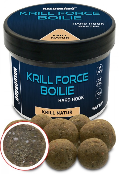 Haldorado - Boilies de carlig KRILL FORCE Boilie Hard Hook Wafter 16, 20 mm, 70g - Krill Natur