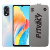 Folie de Protectie pentru Oppo A18, TEO, Sticla Securizata ESD Antistatica, Super-X Privacy OG, Margini Negre, 0.30 mm, Transparent Inchis