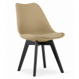 Scaun bucatarie/living, Artool, Mark, PP, lemn, bej si negru, 49x43x82 cm, Leobert