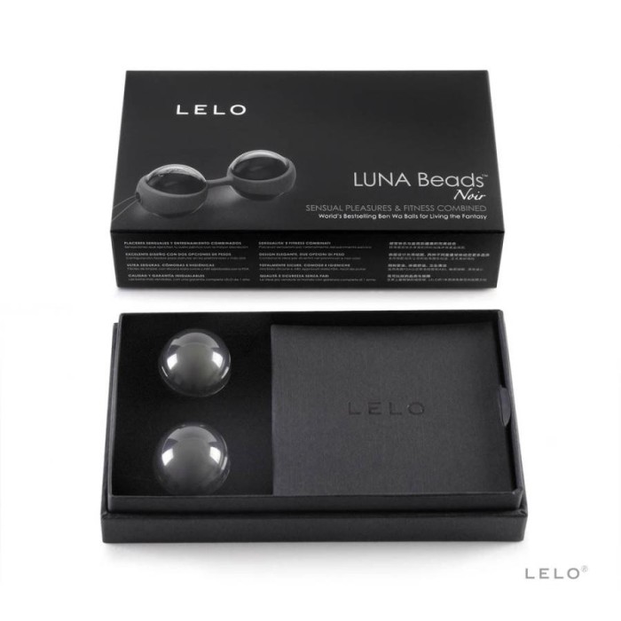 Bile Vaginale Kegel Lelo Luna, Negru, 2 Buc.
