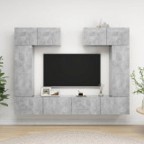 VidaXL Set de dulapuri TV, 6 piese, gri beton, lemn prelucrat