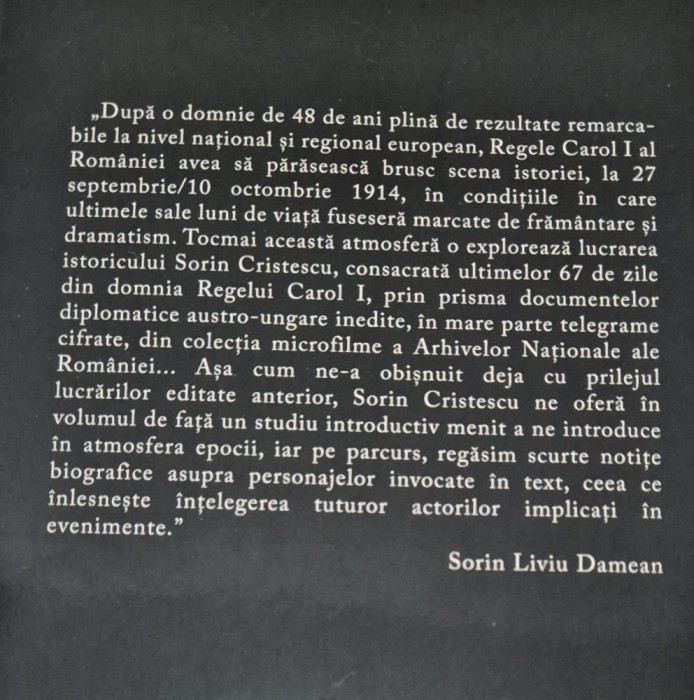 Sorin Cristescu Ultimele 67 de zile din domnia Regelui Carol l al Romaniei