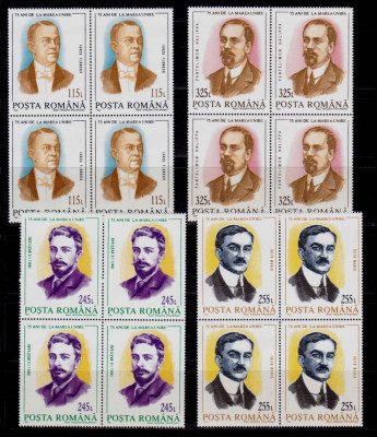 RO 1993 ,LP 1328 , &amp;quot;75 de ani Marea Unire &amp;quot; , 245L toate cu EROARE bloc de 4,MNH foto