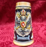 HALBA CERAMICA FRANZ LUCRATA SI PICTATA MANUAL DECOR BLAZON CU VULTUR BICEFAL OSTERREICH - AUSTRIA 18 CM