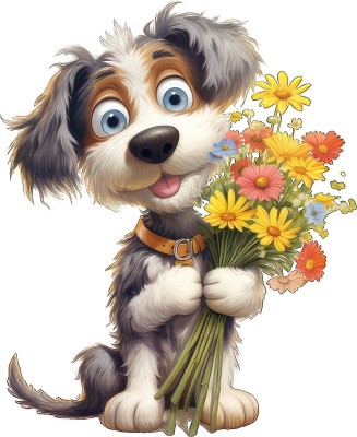 Sticker decorativ, Caine, Gri, 73 cm, 1341STK-4 foto