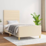 VidaXL Cadru de pat fără saltea cremă 90x190 cm țesătură 3125103