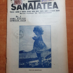 revista sanatatea aprilie 1938- revista de medicina populara