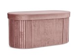 Cumpara ieftin Bancuta catifea roz Jocelyn 76x38x38 cm