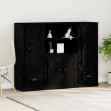 vidaXL Bufet Stejar Negru 132 x 35.5 x 103.5 cm Lemn compozit