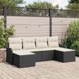 Cumpara ieftin Set de canapele pentru grădină 6 pcs Negru și alb Rattan poli