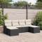 vidaXL Set de canapele pentru grădină cu pernă 6 pcs Negru Rattan poli 3345807