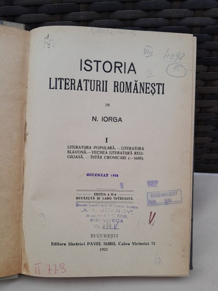 Istoria literaturii romanesti - N. Iorga vol.I