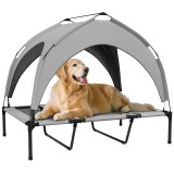 PawHut Pat pentru animale de companie pe picioare &icirc;nalt confort velum anti-UV din oxford, geantă de transport inclusă 106 x 76 x 94 cm gri | Aosom Rom