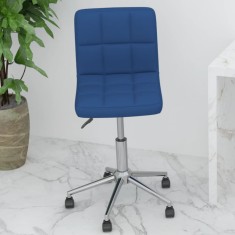 Scaun de birou pivotant, albastru, material textil foto