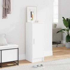 vidaXL Pantofar, alb, 32x35x92 cm, lemn prelucrat