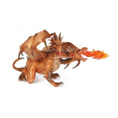 Papo Figurina Dragon Cu Doua Capete Auriu