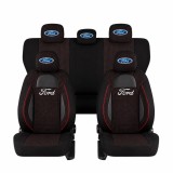 Set Huse Scaune Universale Racing Negru Personalizate cu Ford