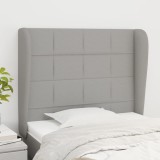 Gossi tablie de pat cu aripioare gri deschis 103x23x118/128 cm textil