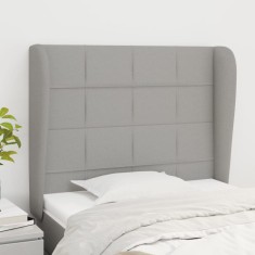 vidaXL Tăblie de pat cu aripioare gri deschis 83x23x118/128 cm textil 3117930