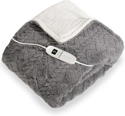 Patura Electrica Cecotec HeatConfort ThermalBlanket, Protectie impotriva supraincalzirii, Cronometru, 160 x 130 cm, 160W, 9 niveluri, Gri foto