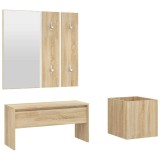 Cumpara ieftin Set de mobilier pentru hol, stejar sonoma, lemn prelucrat