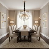 Candelabru din cristal Palermo Eleganza, auriu, 5xE14, diametru 50 cm