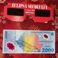 OCHELARI PENTRU ECLIPSA(11 AUGUST 1999)SI BANCNOTA 2000 LEI NECIRCULATA+BONUS !