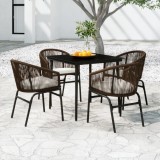 VidaXL Set de mobilier pentru grădină, 5 piese, maro