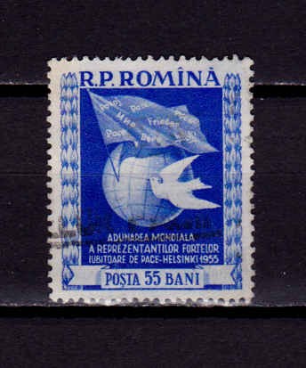 RO 1955 ,LP 384 ,&quot;Adunarea Mondiala Pace - Helsinki&quot; &quot;- serie , stampilata