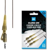 Montura Nash Ready Tied Unleaded Lead Clip Leader, 45lbs, 75cm, 3buc/plic