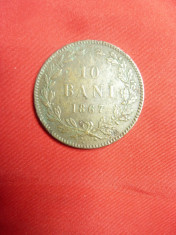 Moneda 10 Bani 1867 Watt , bronz , cal. f.buna Romania foto